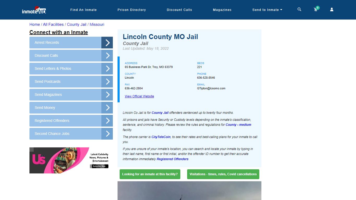 Lincoln County MO Jail - Inmate Locator - Troy, MO