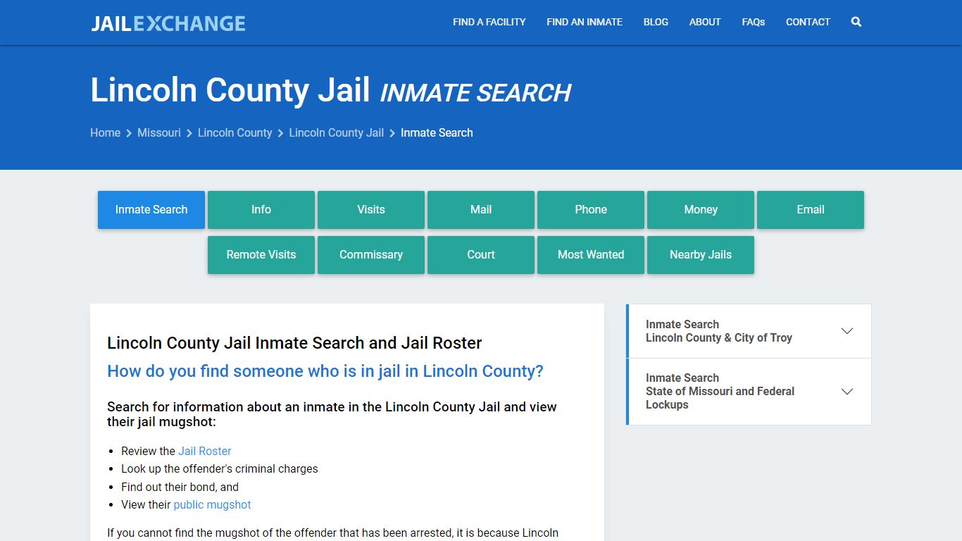 Inmate Search: Roster & Mugshots - Lincoln County Jail, MO